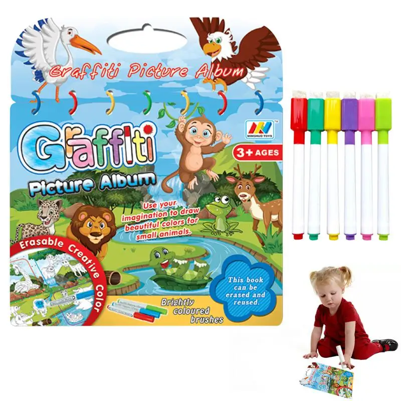 

Travel Coloring Kit Kids Portable Doodlibook Activity Toys With Watercolor Pens Kids Activity Book Art Set Preschool Travel Art