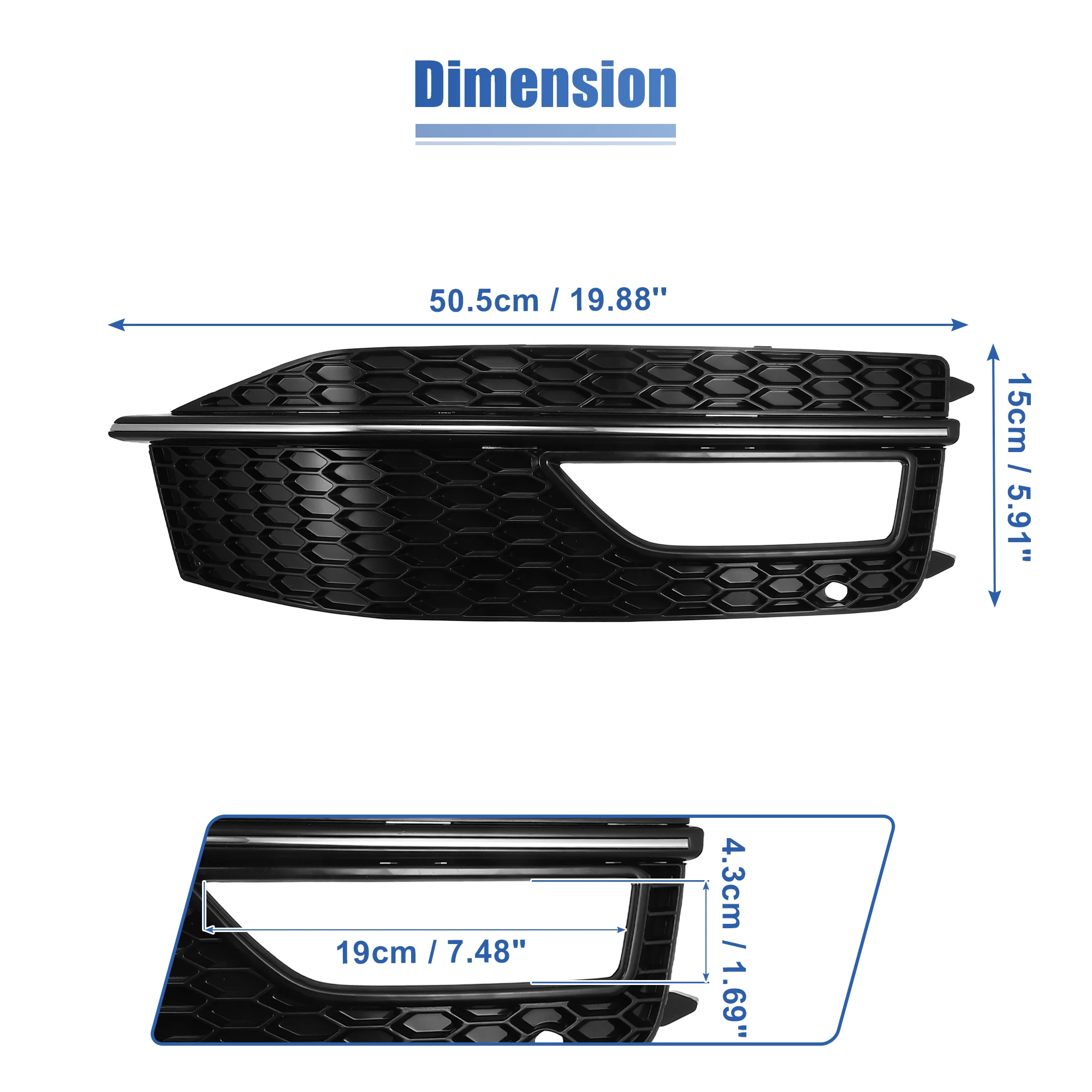 Передняя левая и правая противотуманная решетка Uxcell для Audi A4 S4 S-line 2013-2015 8K0807681L