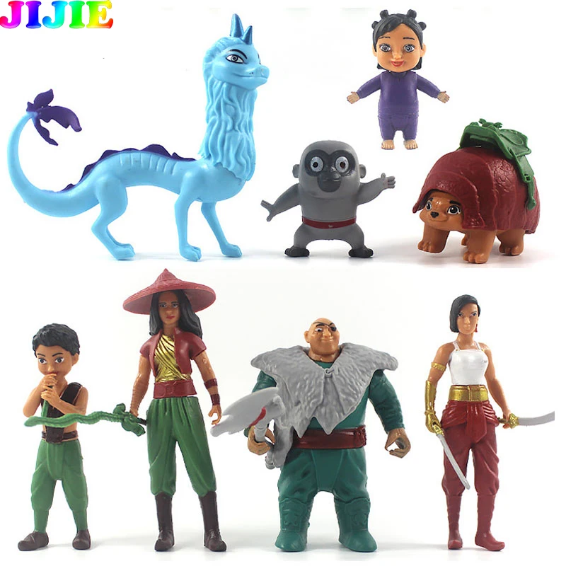 

8pcs Raya and The Last Dragon Raya Sisu Dragon Action Figure Model Toys Set PVC Model Anime Doll Gift for Children Kids