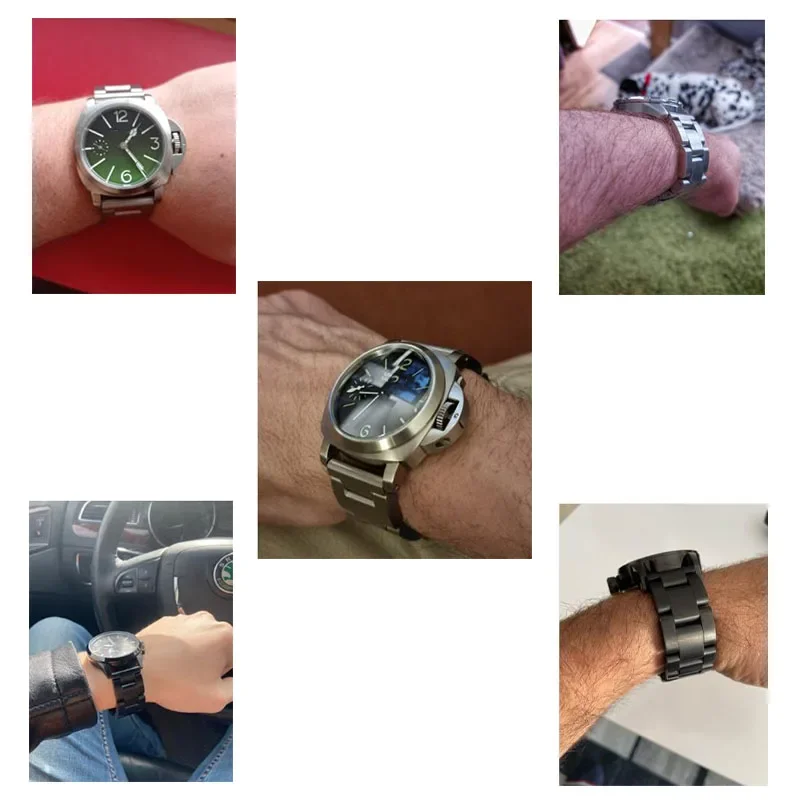 Твердый утолщенный ремешок из нержавеющей стали 316L 5,5 мм для Panerai Breitling, ремешок для часов 22 мм, 24 мм, 26 мм, металлический ремешок, браслет на запястье (art.: 3920cdd08b57b) - 3920cdd08b57b