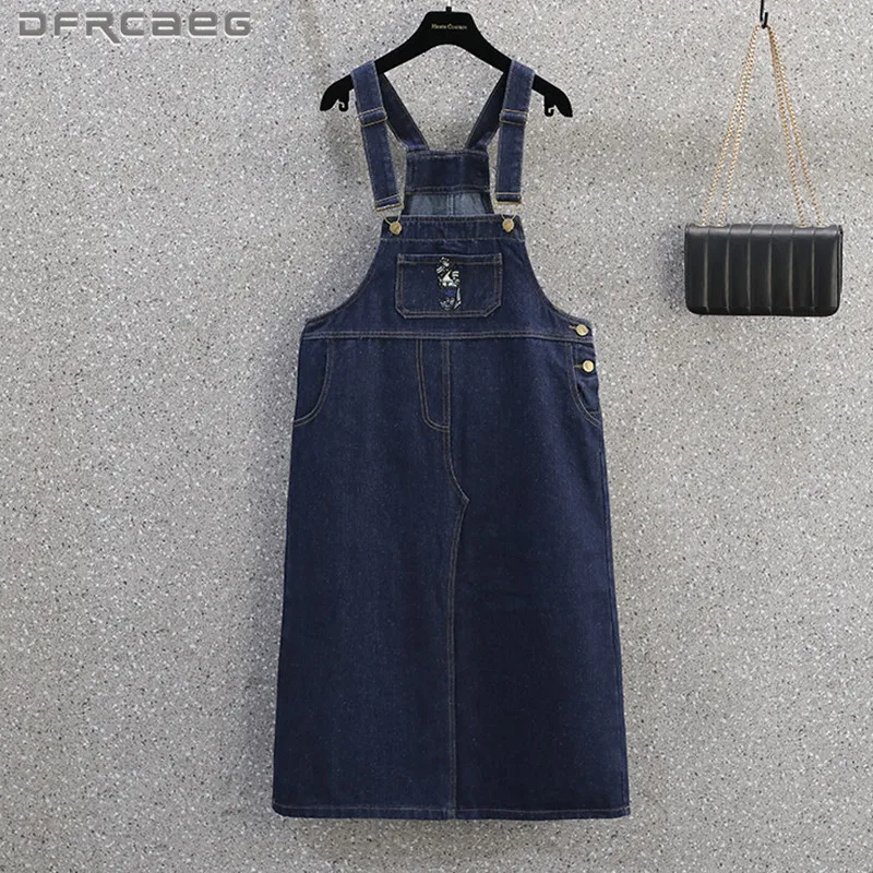 

Женский джинсовый комбинезон на бретелях, размеры до 5XL