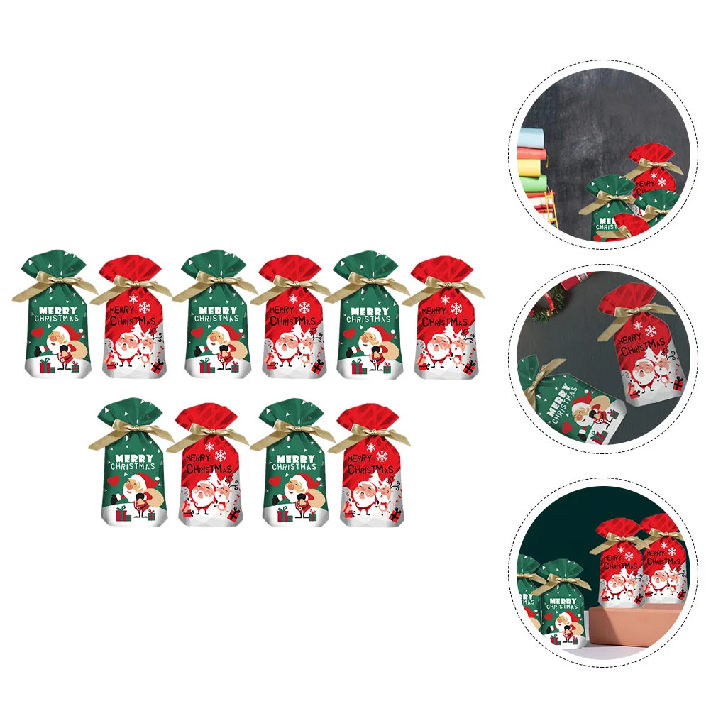 

Christmas Giftwrappingsacks Treat Santa Candy Party Drawstring Sack Present Holiday Pouchstorage Goodies Goodie Years Decoration