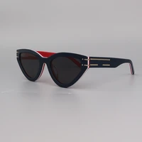 three tone blue white and red acetate butterfly shaped frame women sunglasses gray lenses