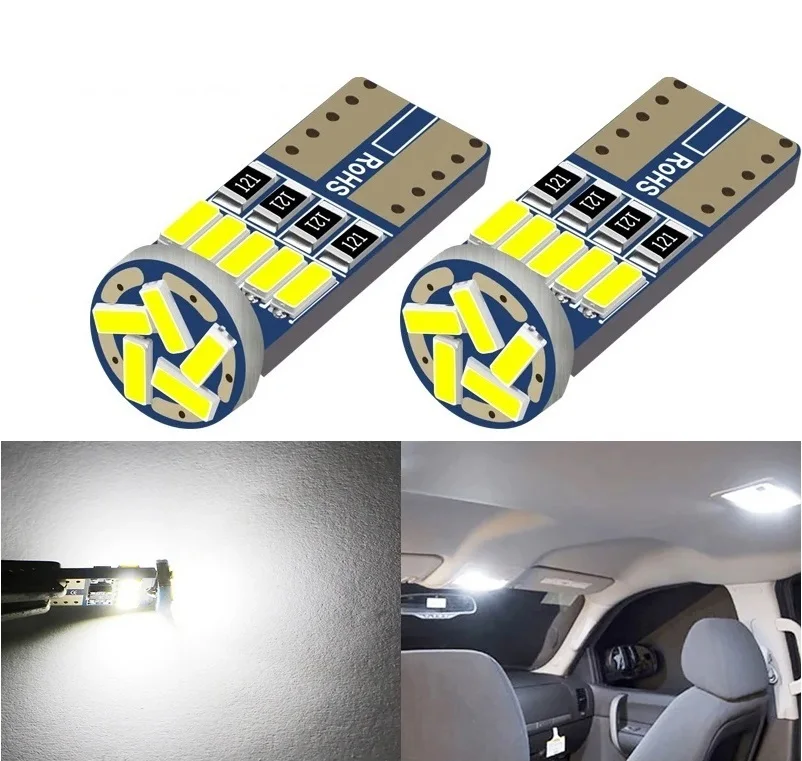 Фото Скидка! 50 шт. T10 15SMD 4014 LED-чипы W5W 194 для автомобиля: боковые, габаритные, для чтения, задние фонари, лампы-клинья, белые, 12В постоянного тока №3