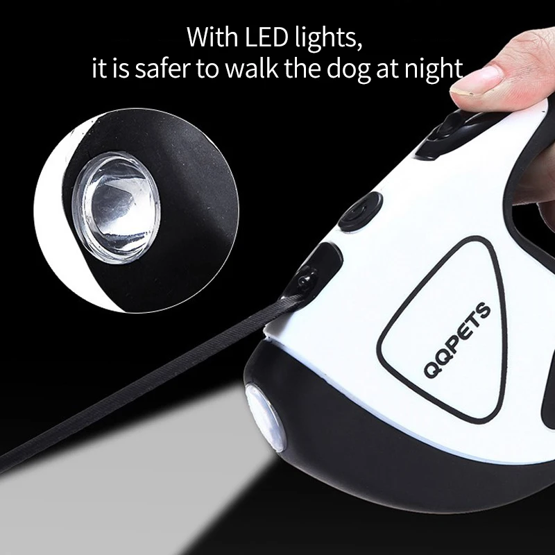 

Personalized 3/5m Dog Leash LED Automatic Retractable Nylon Cat Lead Extension Puppy Outdoor Running Portable Lead Roulette Dog