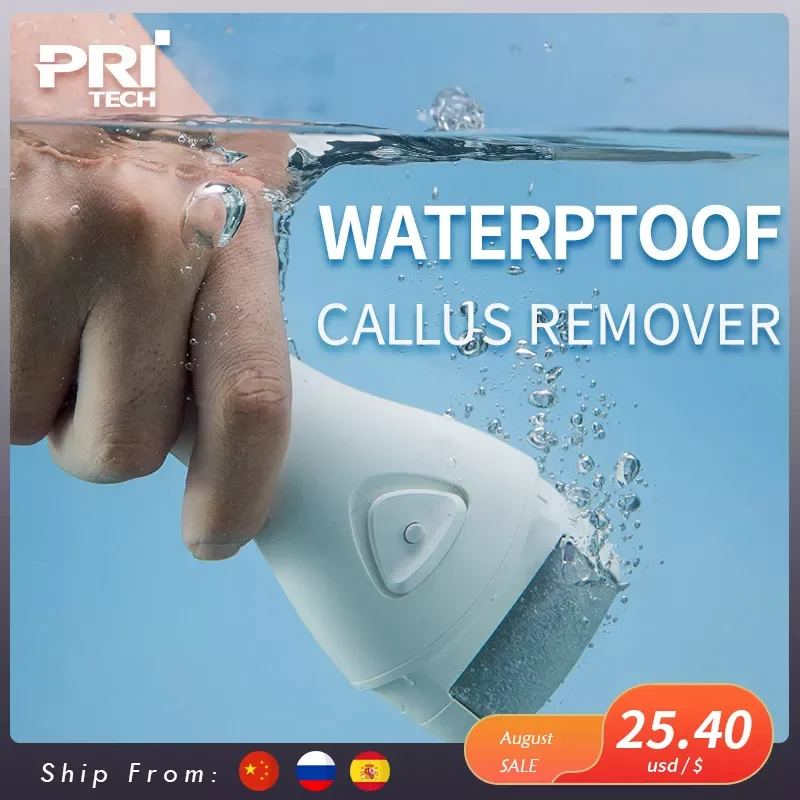 

PRITECH Electric Feet Callus Removers Rechargeable Foot File with 3 Grinding Heads Waterproof Foot Care Tool