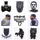 1 шт. Черная пантера, ПВХ Кроксы, подвески Wakanda Forever аксессуары для пряжки для обуви для украшения браслета, детские подарки для мальчиков