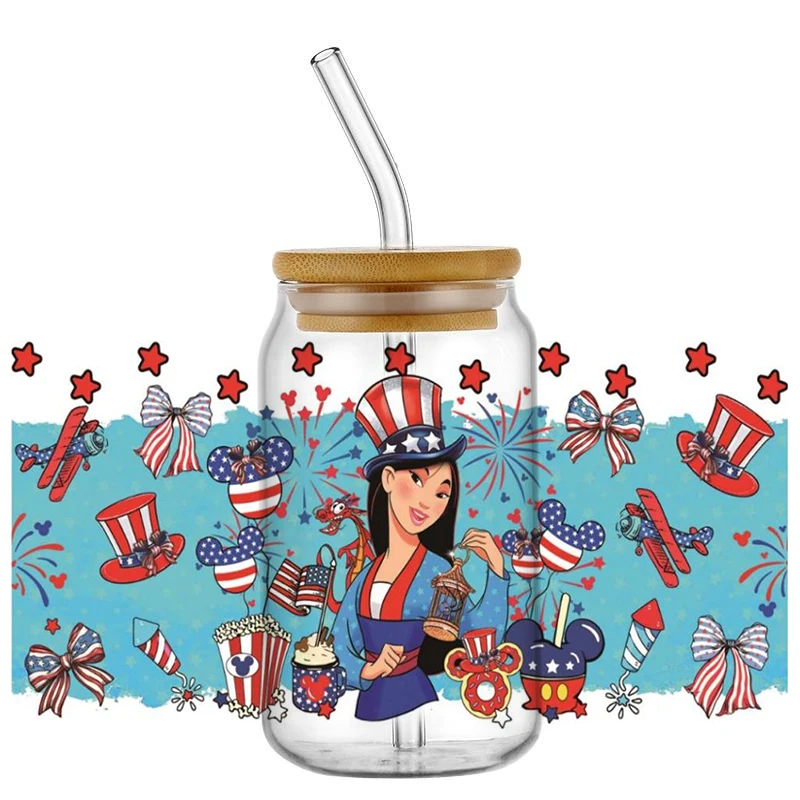 Американский стиль принцессы серии Inc наклейки водостойкие УФ DTF чашки кружки для