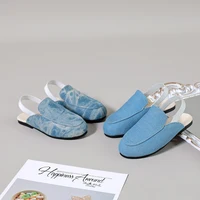 Summer Kids Shoes Children Outdoor Slides Baby Girls Denim Slippers Toddler Boys Blue Brand Flats Princess Slides Slip On Shoes