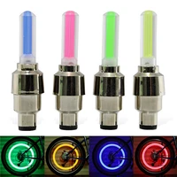 2pcs bicycle valve neon lamp led light tire valve caps lamp mini cycling warning head rear light with batteries bike accessories