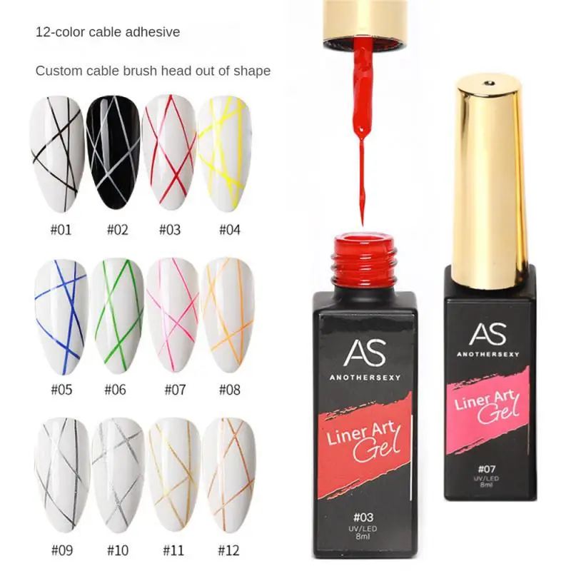 

Gold Silver Painting Line Nail Gel Black White Phototherapy Drawing Glue High Density Painting Flower Glue Nail Art Manicure