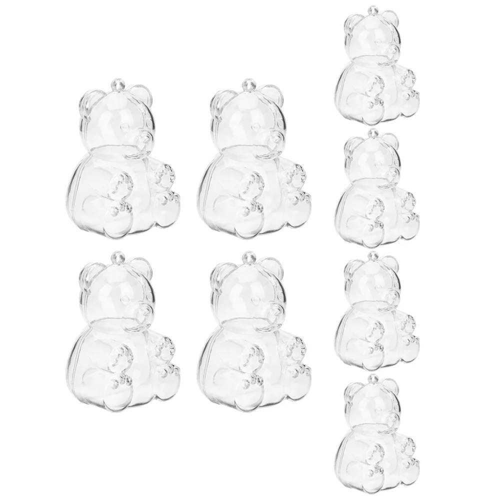 

8 Pcs Food Containers Transparent Candy Box Wedding Snack Supplies Bear Shape Party Treats