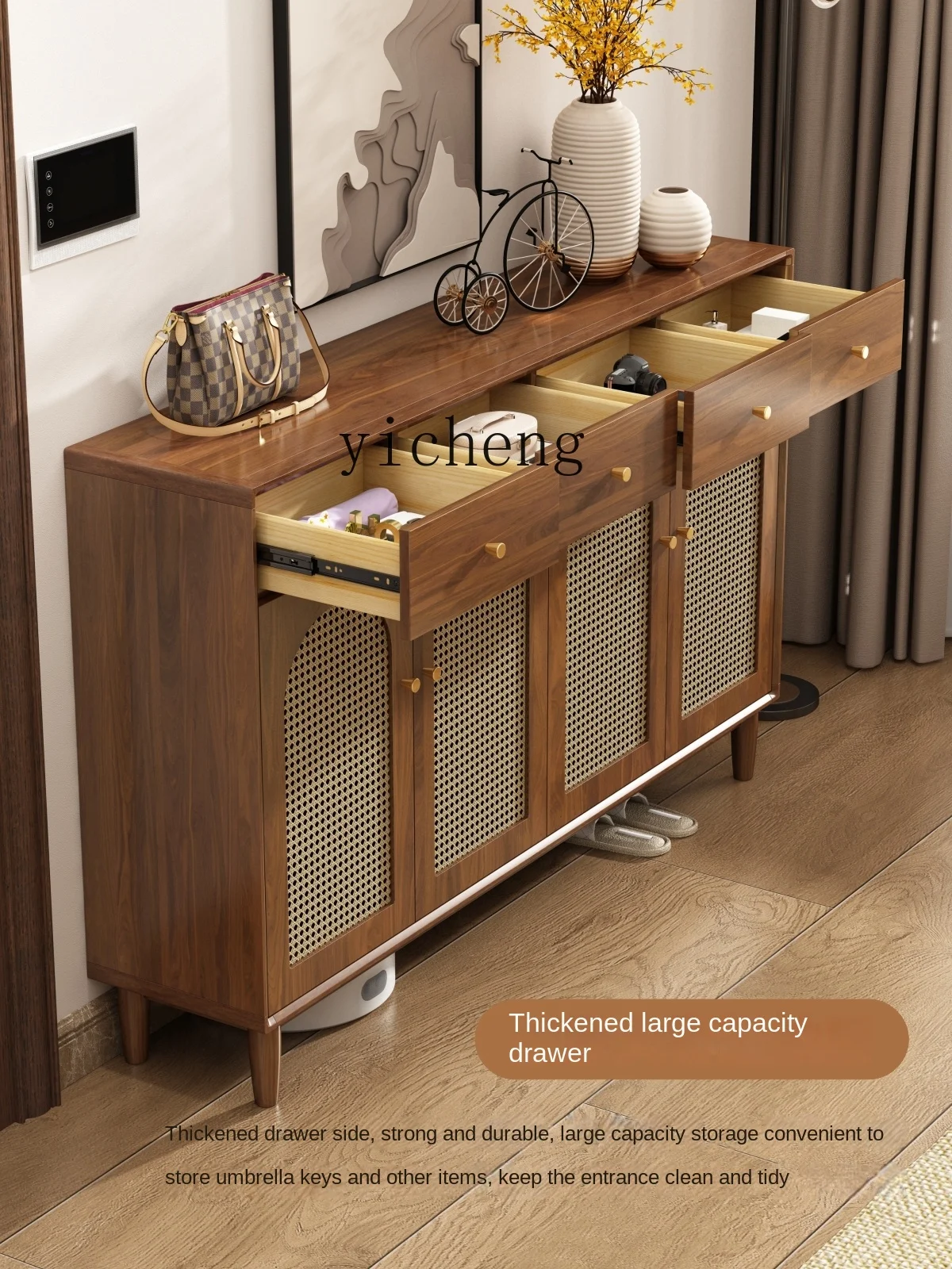 Винтажный ротанговый шкаф Zc