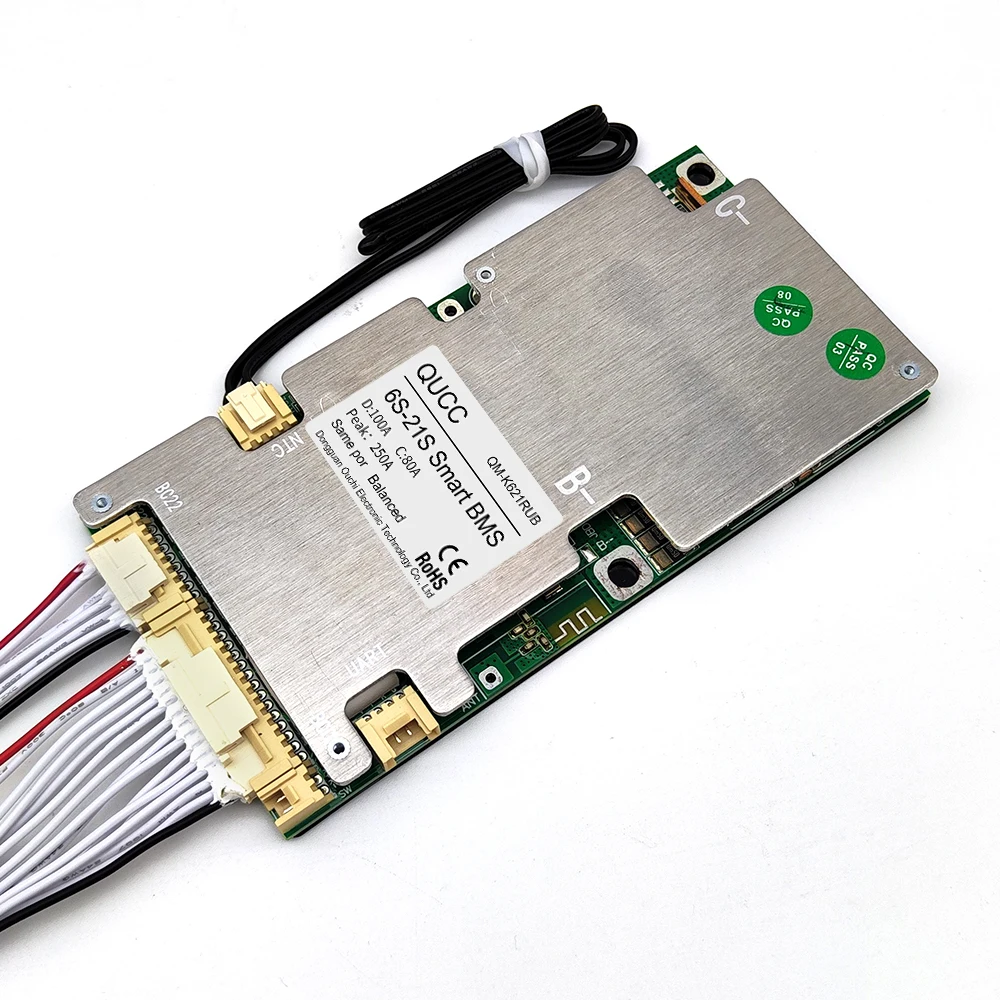 Qucc Smart BMS 8S 10S 12S 13S 15S 16S 20S 24V 36V 48V 100A Balance Board With Internal Bluetooth For 6S to 21S Li ion Lifepo4