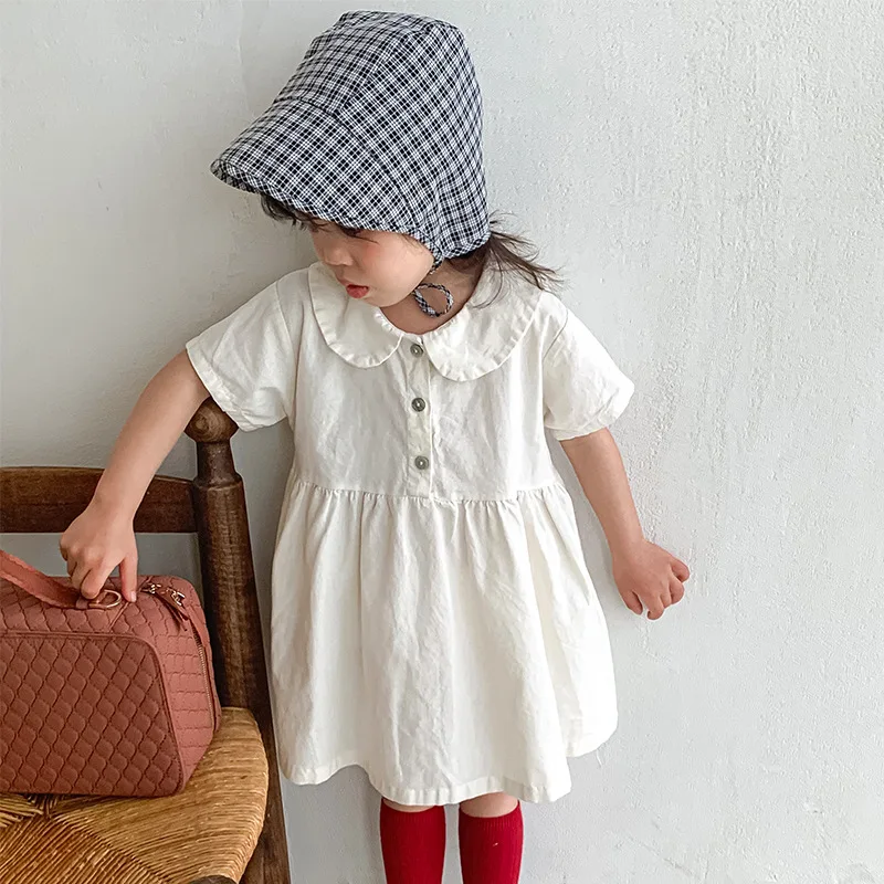 

Girls Dress 2022 New Summer Korean Version Children's Short-Sleeved Cherry Dress Little Girl Baby Flower Sweet Skirt