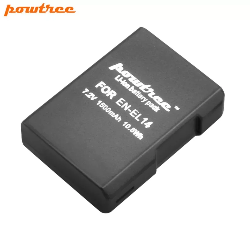 

NEW2023 Powtree 1500mAh EN-EL14 EN EL14 Battery for Nikon P7800,P7700,P7100,P7000,D5500,D5300,D5200,D3200,D3300,D5100 E14