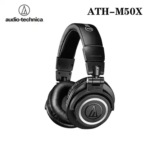 Оригинальные наушники Audio-Technica ATH M50X HIFI, профессиональные полностью закрытые наушники для мониторинга, складные игровые музыкальные наушни...