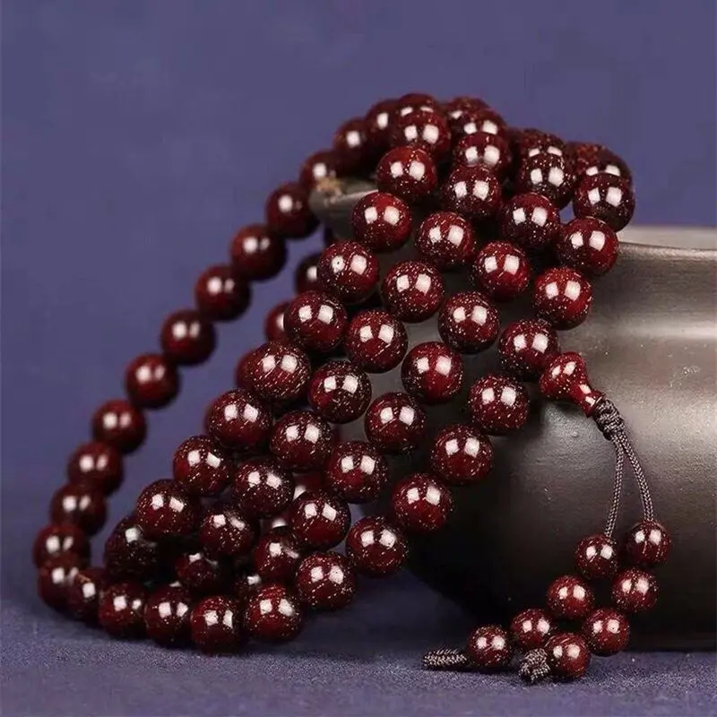 

SNQPXiaoye Purple Sandalwood Shallow Buddha Beads Hand String Male Elite Wealth, Pixiu Beads, Female Golden Star Red