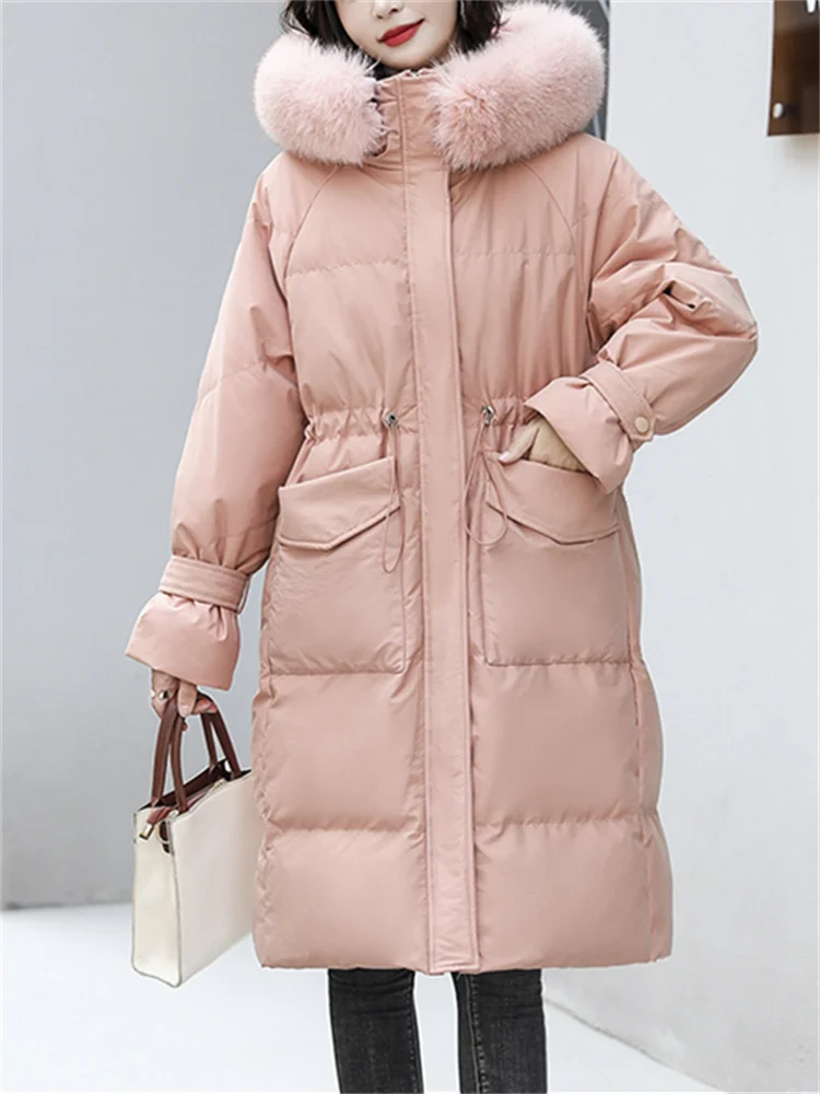 

Winter White Duck Down Jacket for Women 2022 Fashion Parkas Thicken Warm Coats