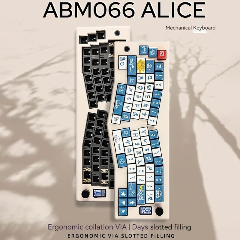 

Cidoo Abm066 Mechanical Kit Keyboard Three Mode Alice And 66 Keys Plus 1 Knob Gasket Structure Bluetooth Knob Via Customized Kit