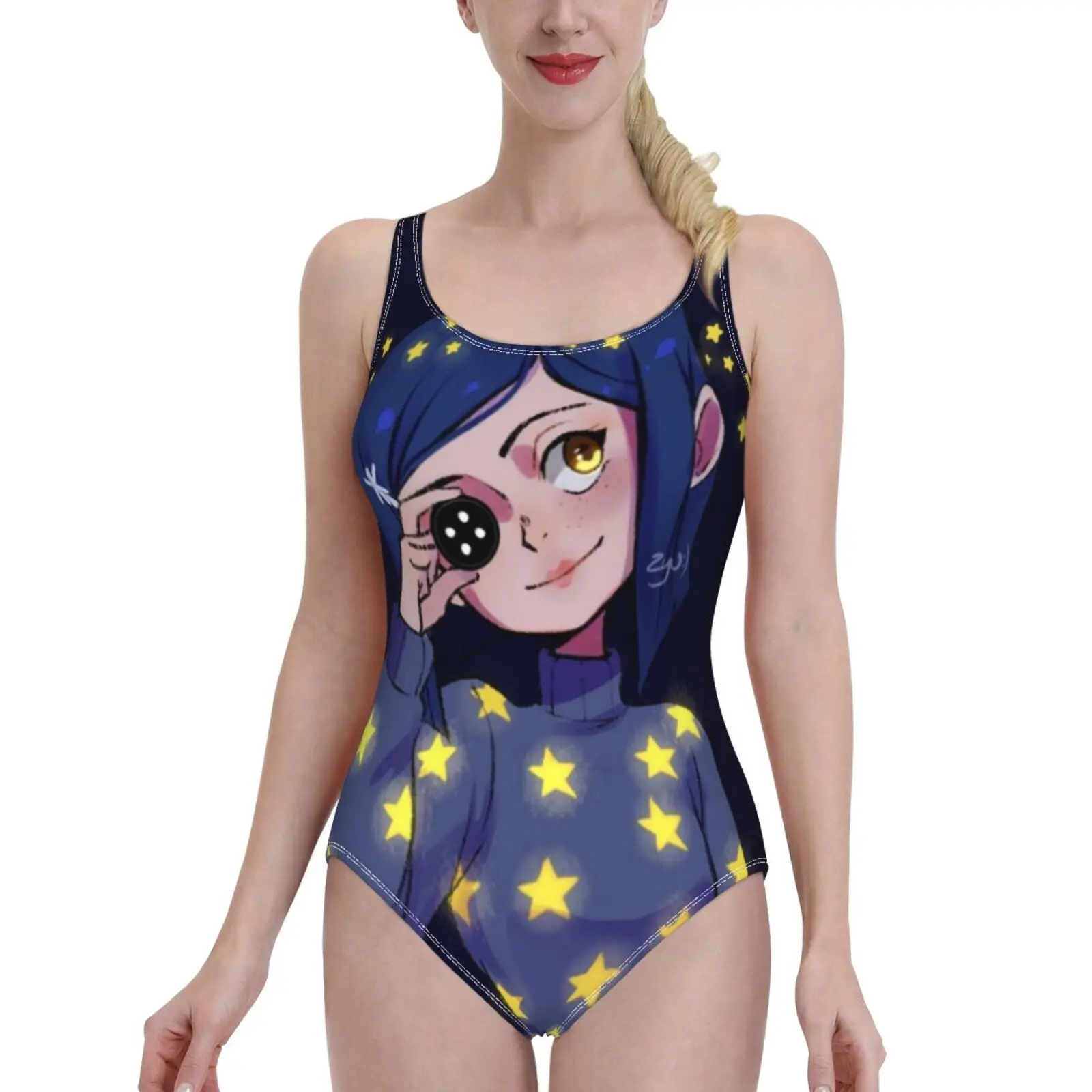 

Цельный купальник Coraline с блестящими звездами, женский купальник, сексуальное классическое боди с открытой спиной, пляжная одежда для купан...