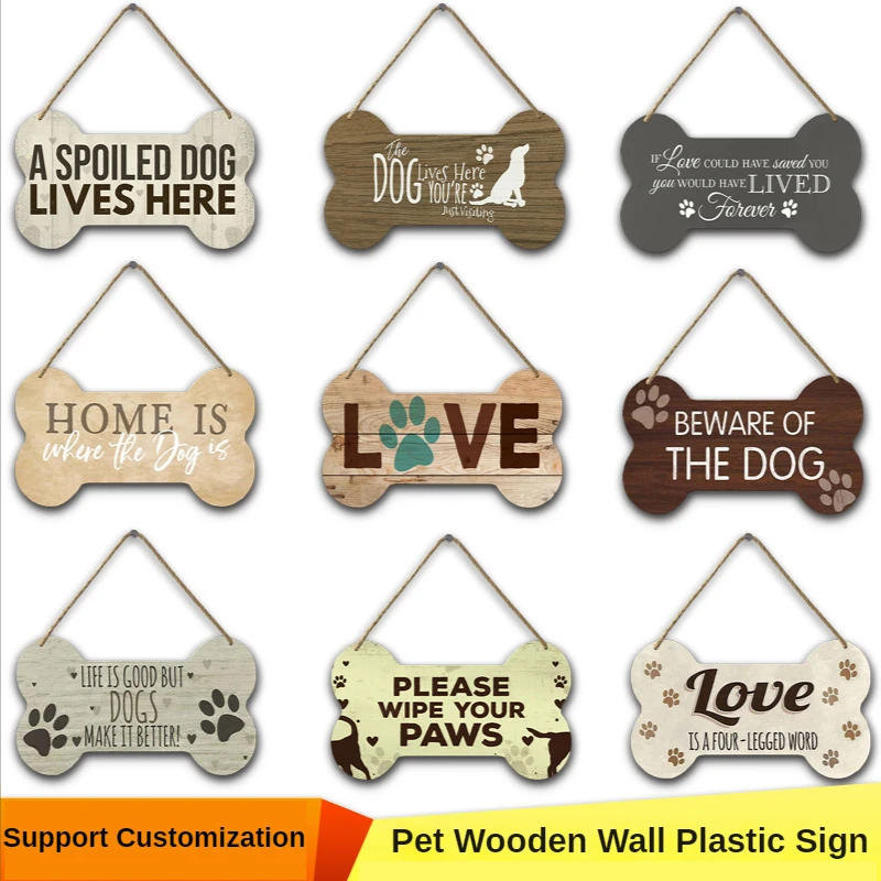 

Dog Bone Wood Sign Plaque Dog Tag Wall Decor Plate Wooden Wall Plaque Sign Wood Painting Dog House Decoration Lovely Friendship