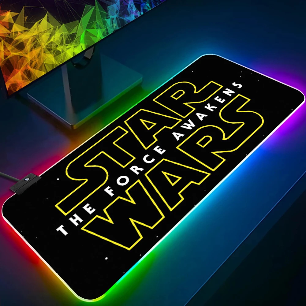 

star wars RGB Pc Gamer Keyboard Mouse Pad Mousepad LED Glowing Mouse Mats Rubber Gaming Computer Mausepad