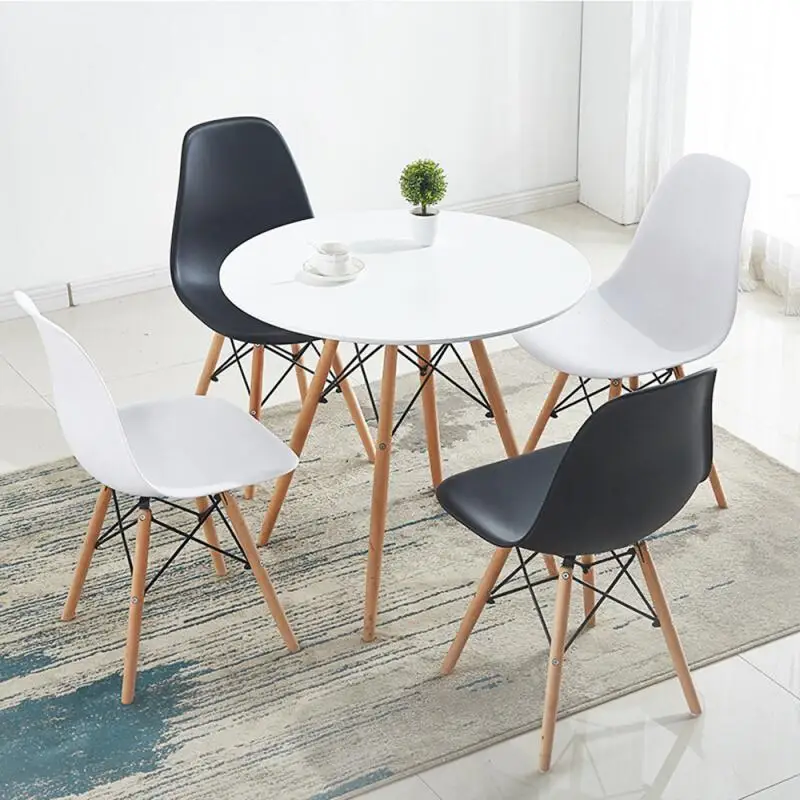 

4pcs Dining Chair Home PP Stool Surface Leisure Chairs Modern Simple Chair Desk Chair Restaurant Backrest Dining Chairs HWC