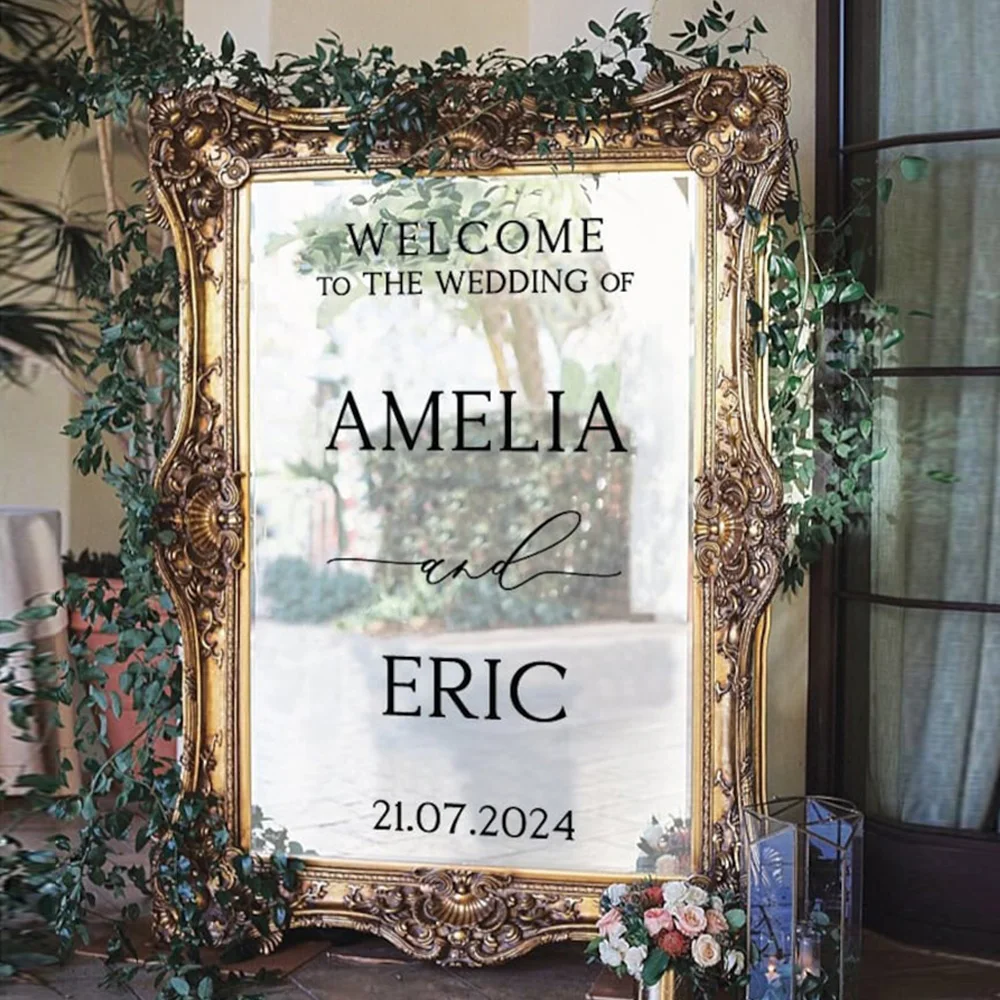 Персонализированная зеркальная наклейка свадебный знак наклейки декор добро
