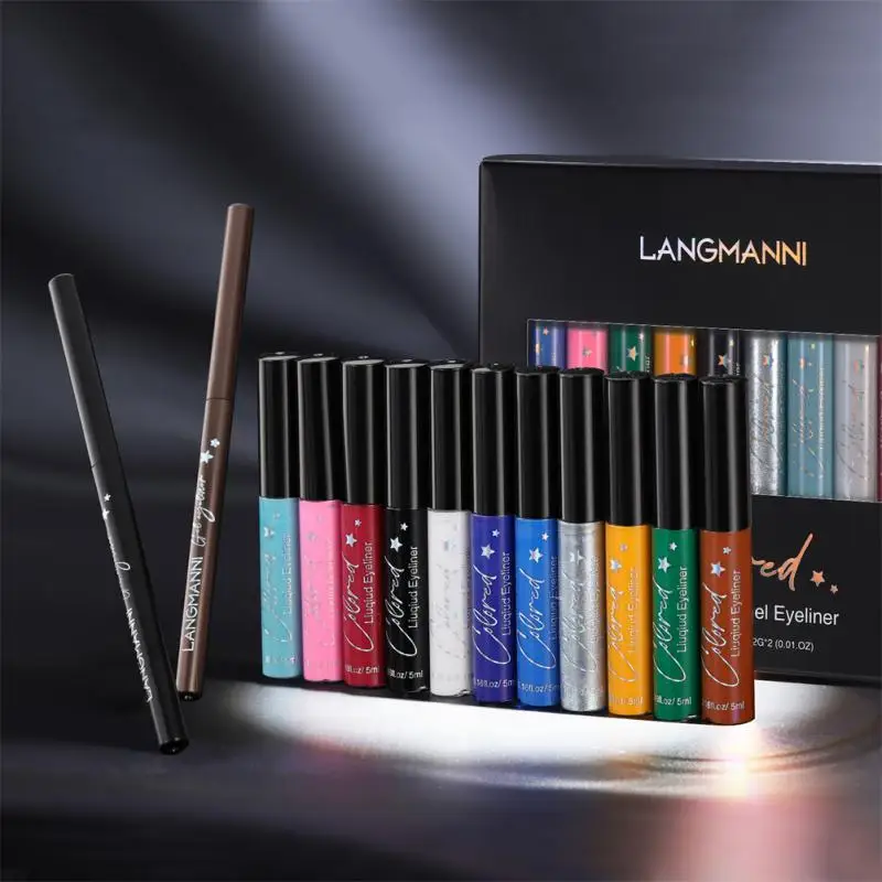

Eyeliner Gift Set Eyeliner Gel Pen Colorful Eyeliner Soft Smooth Eye Liner Waterproof Eyeliner Pen 13pcs Set Eyes Makeup