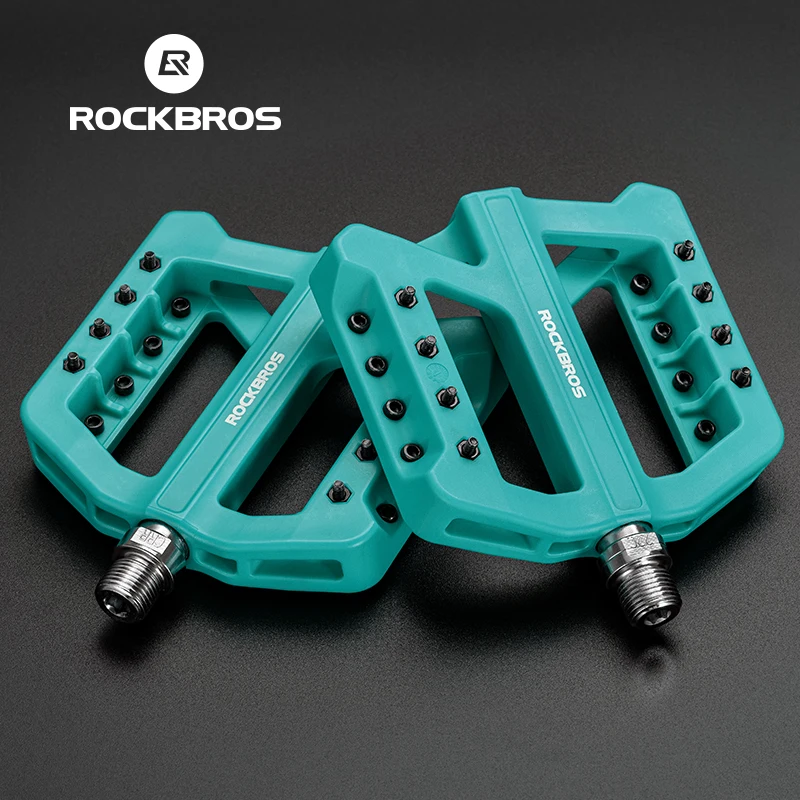 

ROCKBROS Bicycle Pedals Ultralight Seal Bearings Non-Slip Waterproof Nylon Pedals Bike Flat Platform Bicycle Parts Accessories