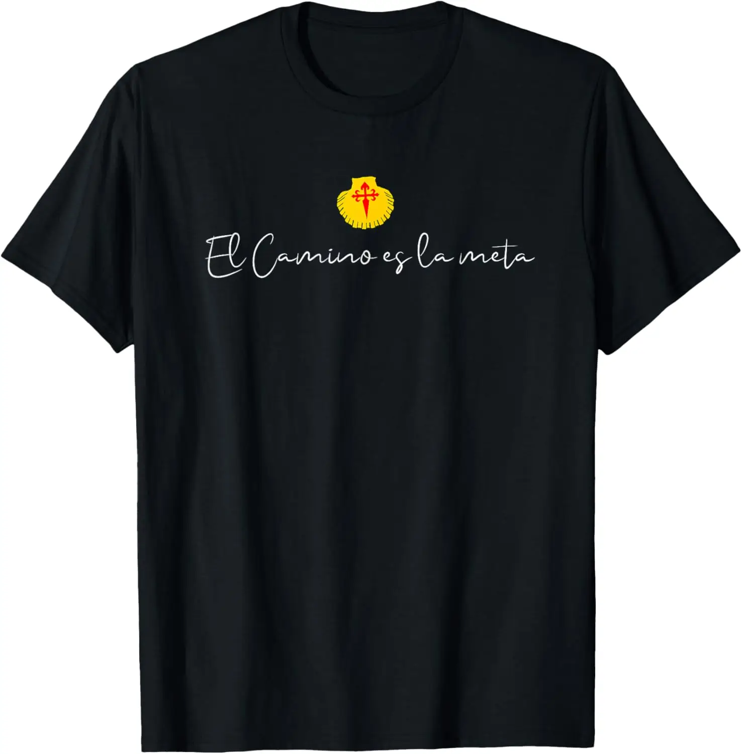 Фото Camino De Santiago Gift El Camino Es La Meta St James Way Футболка с коротким рукавом Повседневная футболка из 100% хлопка №1