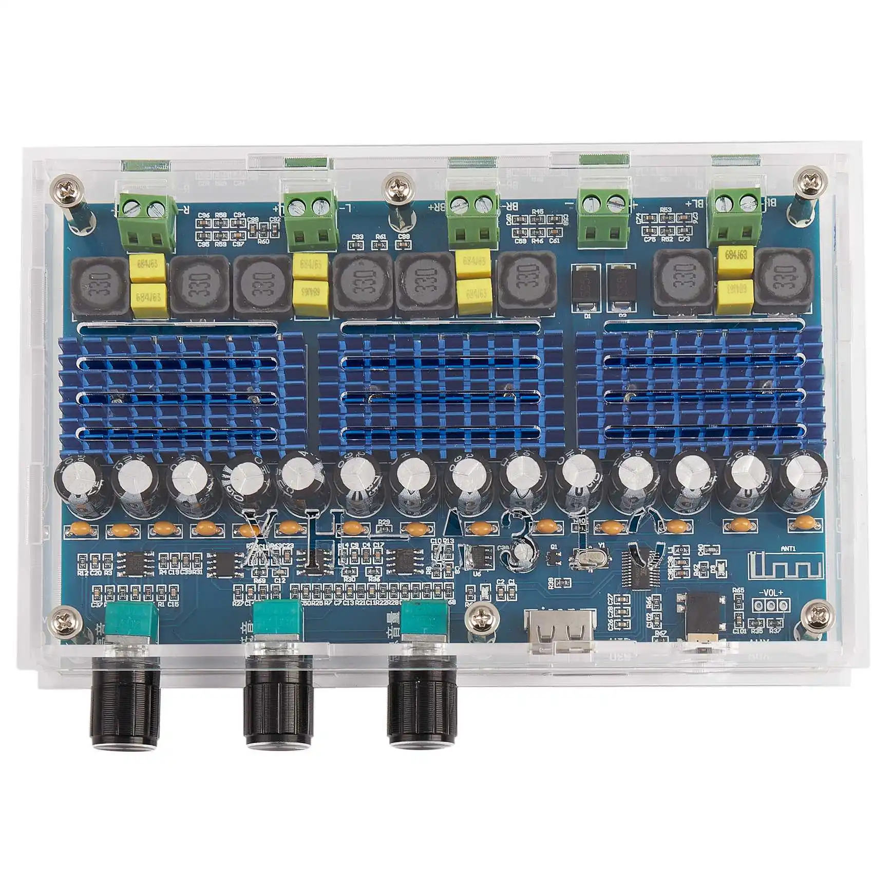 

XH-A310 Bluetooth 5.0 TPA3116 D2 Digital Power Stereo Amplifier Board 4 Channels 50Wx2+100Wx2 Dual Bass Subwoofer AMP Module