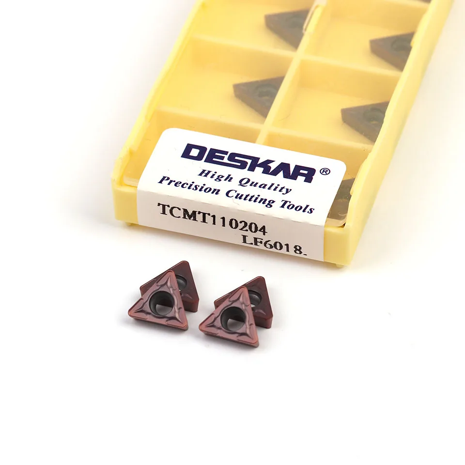 

DESKAR TCMT110204 TCMT110208 TCMT16T304 TCMT16T308 LF6118 LF6018 High Quality Carbide Insert Lathe Tool for Stainless Steel