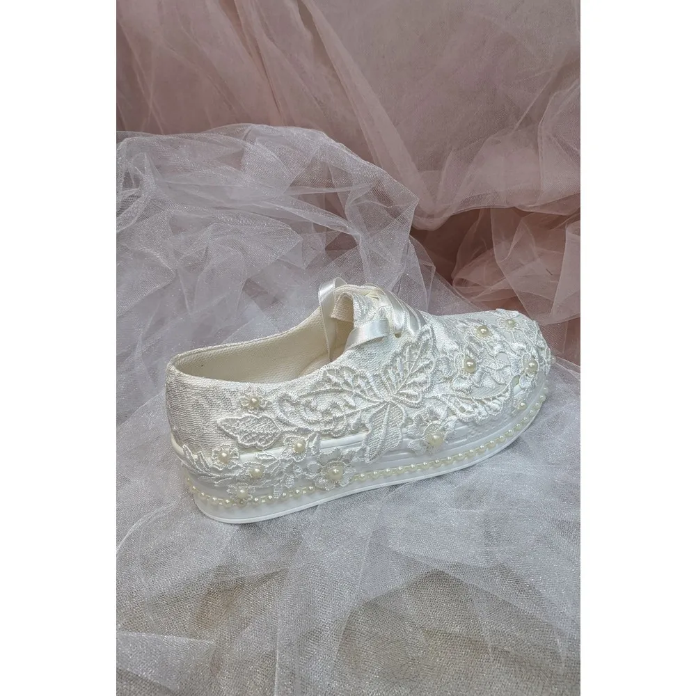 

Dorlie 217 Series Wedges Flower Laced Bridal Shoes