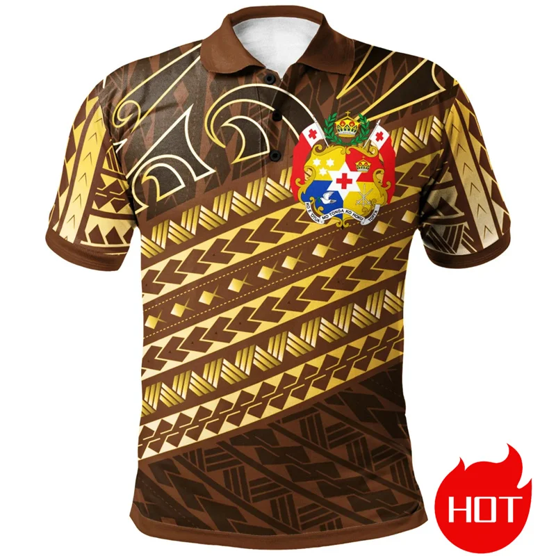 Рубашка-поло с 3D-принтом флага Великобритании Тонга рубашки-поло принтом герба