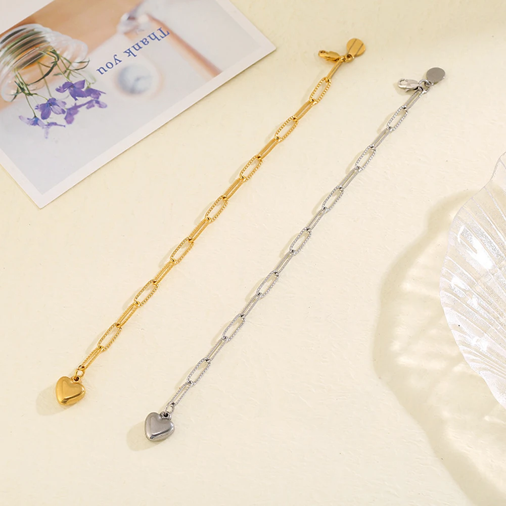 

Korea Fashion Stainless Steel Titanium Steel Love Pendant Bracelet Ladies Girlfriend Jewelry Exquisite Jewelry Gift
