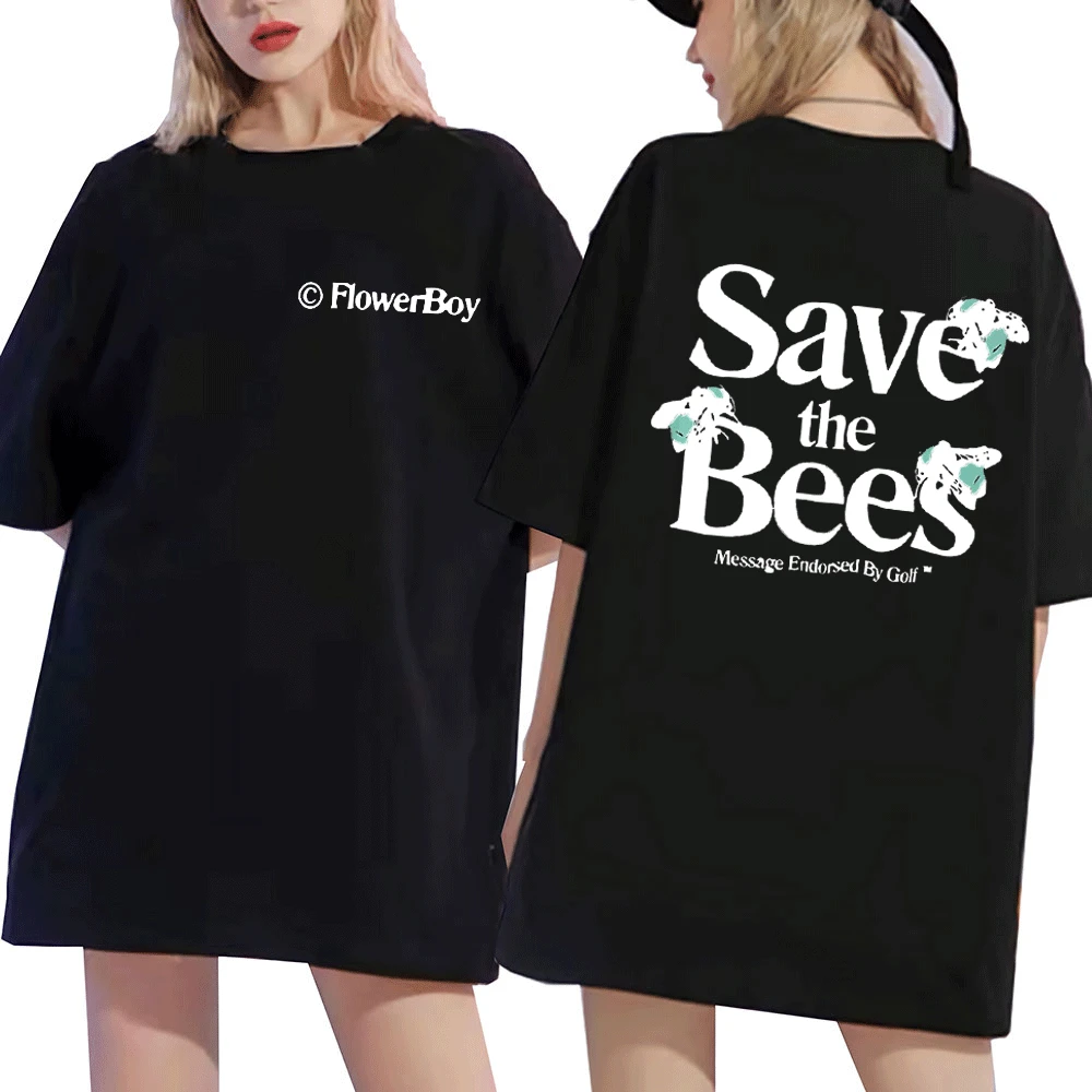 

Новая футболка для гольфа с надписью «Save The Bees Le Flower», «Тайлер», «The Creator», хлопковая Футболка в стиле хип-хоп с короткими рукавами, летняя трен...