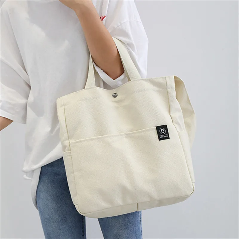 

2022 Korean Women's Crossbody Bag Large Capacity Canvas Handbag For Ladies Fashion Simple Solid Color Student Armpit Soulder Bag