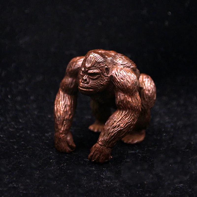 

Antique Pure Copper Gorilla Statue Home Decoration Accessories Copper Strong Animal Figurine Miniature Office Desktop Ornament
