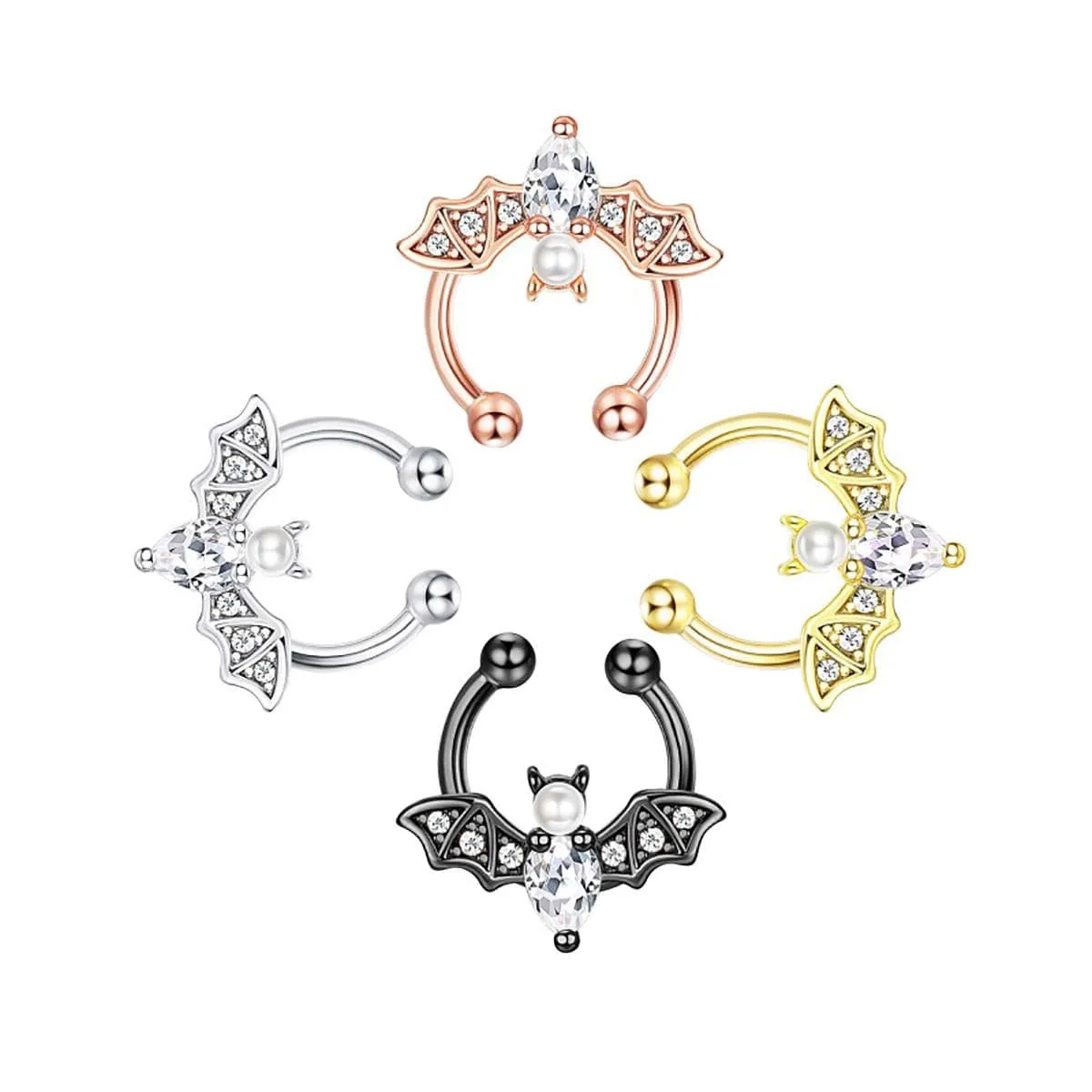 1 шт. модные милые Хэллоуин летучая мышь поддельная перегородка носовые кольца