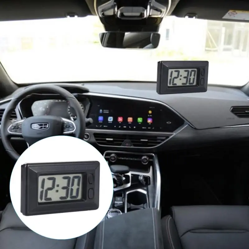 

Миниатюрные автомобильные часы, большие цифровые приклеивающиеся наручные часы с ЖК-экраном, с автоматическим орнаментом, отображение вре...