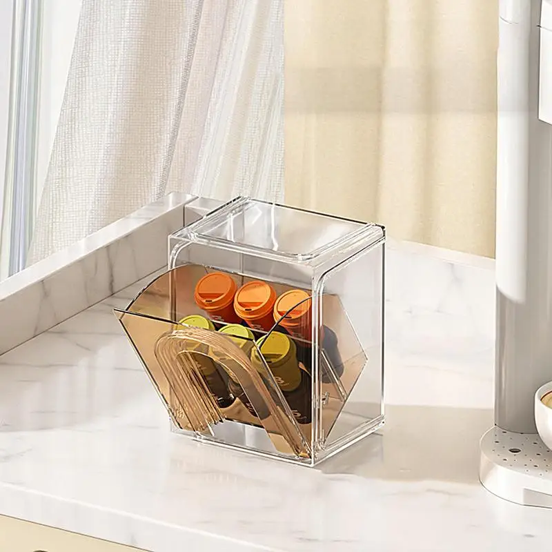 

Tea Bag Organizer Free Stacking Tea Organizer For Cabinet Multiple Functions U-Shaped Large Opening Partitioned Storage Pod