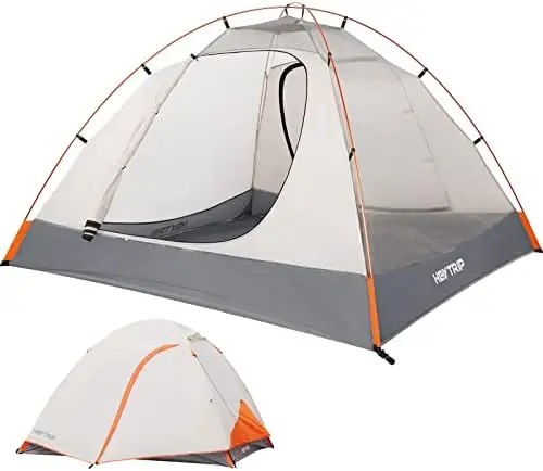 

Tent 1/2/ 3/4 Person Ultralight Camping Tent with Removable Rainfly, Two Doors Waterproof Camp Tents for Hiking & Family Cam