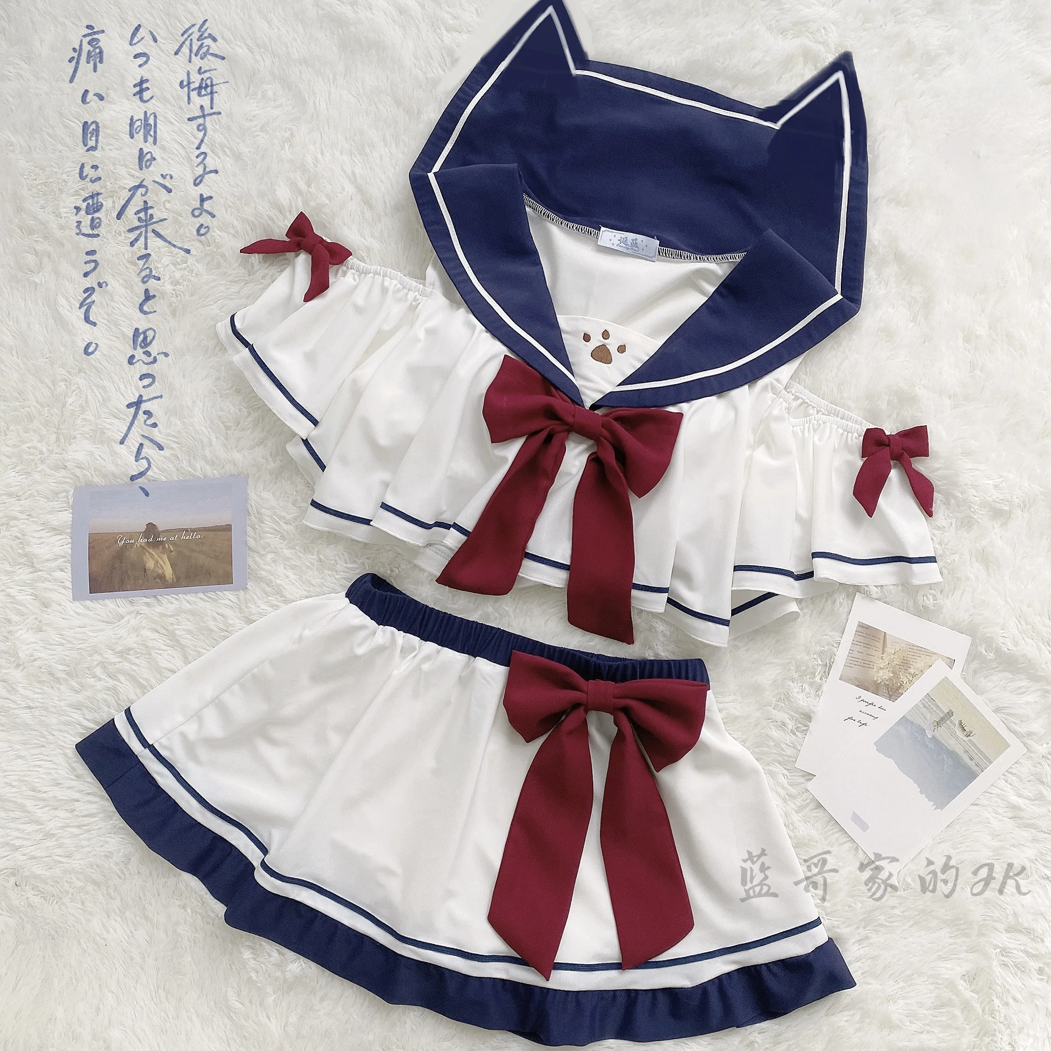 Комплект одежды для девочек в стиле японского аниме Лолита женский тонкий боди