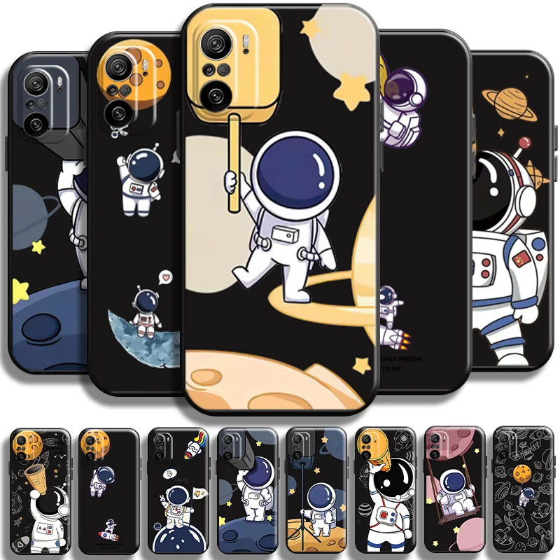 

Astronaut Telescope For Xiaomi Redmi K40 K40 Pro K40 Gaming Phone Case Cover Full Protection Liquid Silicon Cases Shockproof