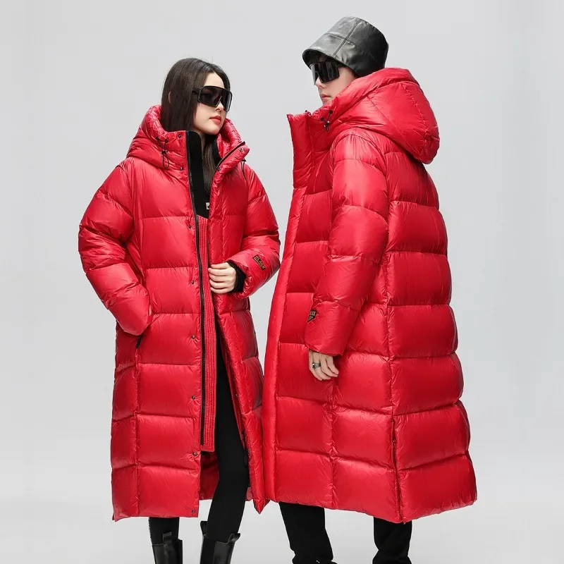 Дизайнерская одежда мужская Роскошная длинная пуховая куртка с капюшоном