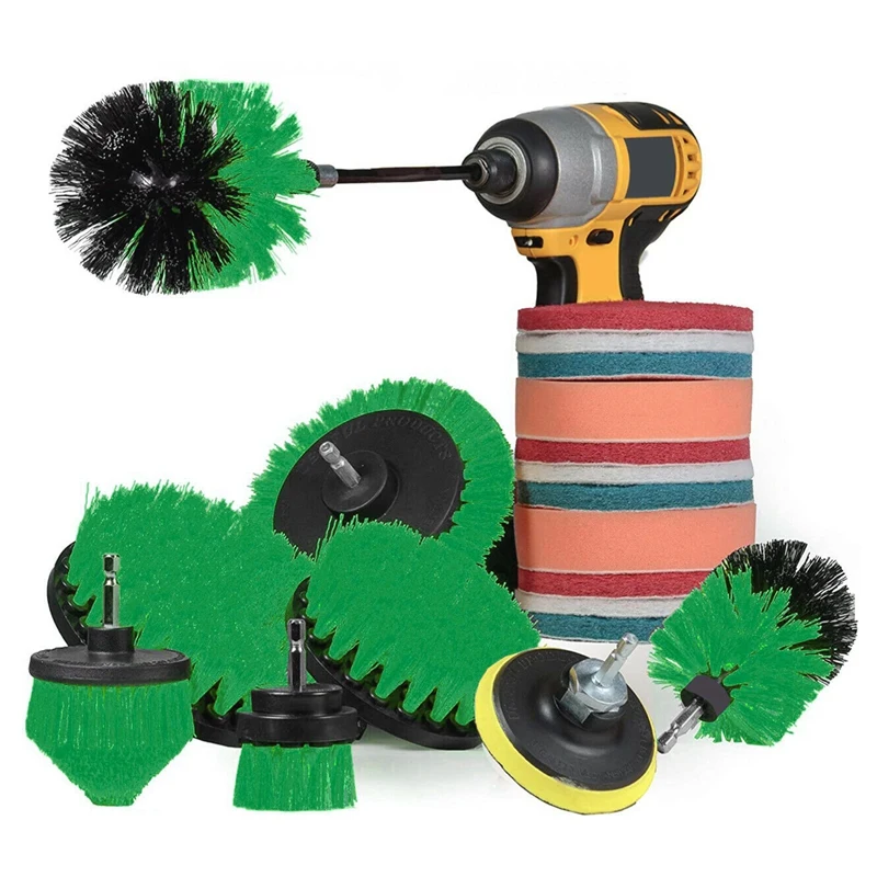 

20Pcs Brush Attachment Set Power Scrubber Brush Car Polisher Bathroom Cleaning Kit With Extender Kitchen Cleaning Tools