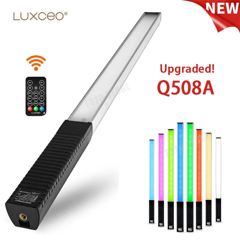 

Улучшенная Светодиодная лампа LUXCEO Q508A, ручная лампа RGB Pavotube для фотосъемки, Видео, Фото, освещения с дистанционным управлением, 2600 лм, мАч