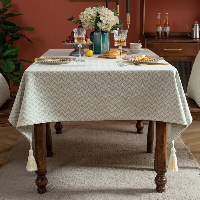 

Modern minimalist tablecloth ins style jacquard dining table cloth American dustproof table flag cloth tea table mat G6D3951